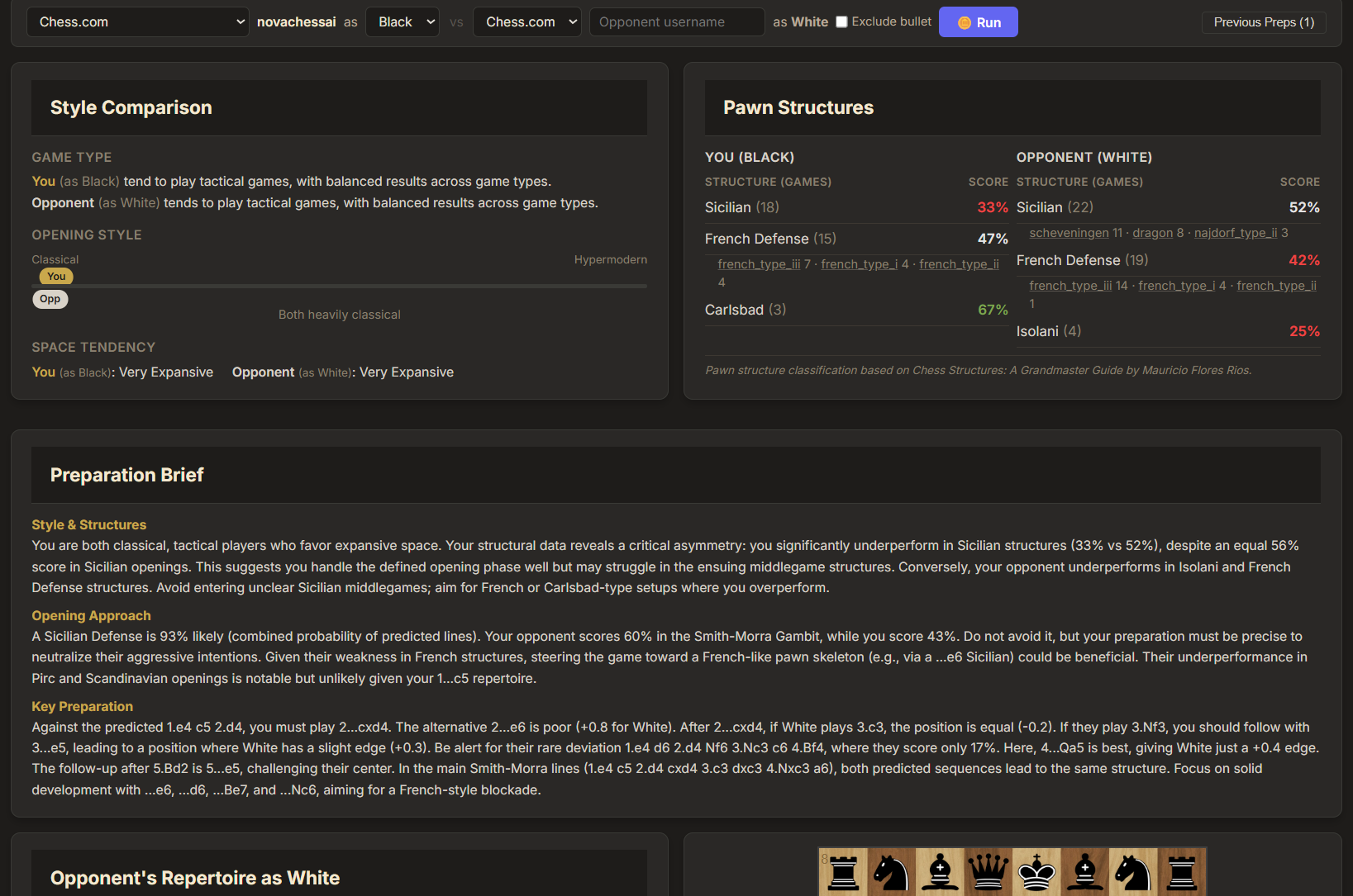 Opponent Prep — Style, Structures & AI Brief