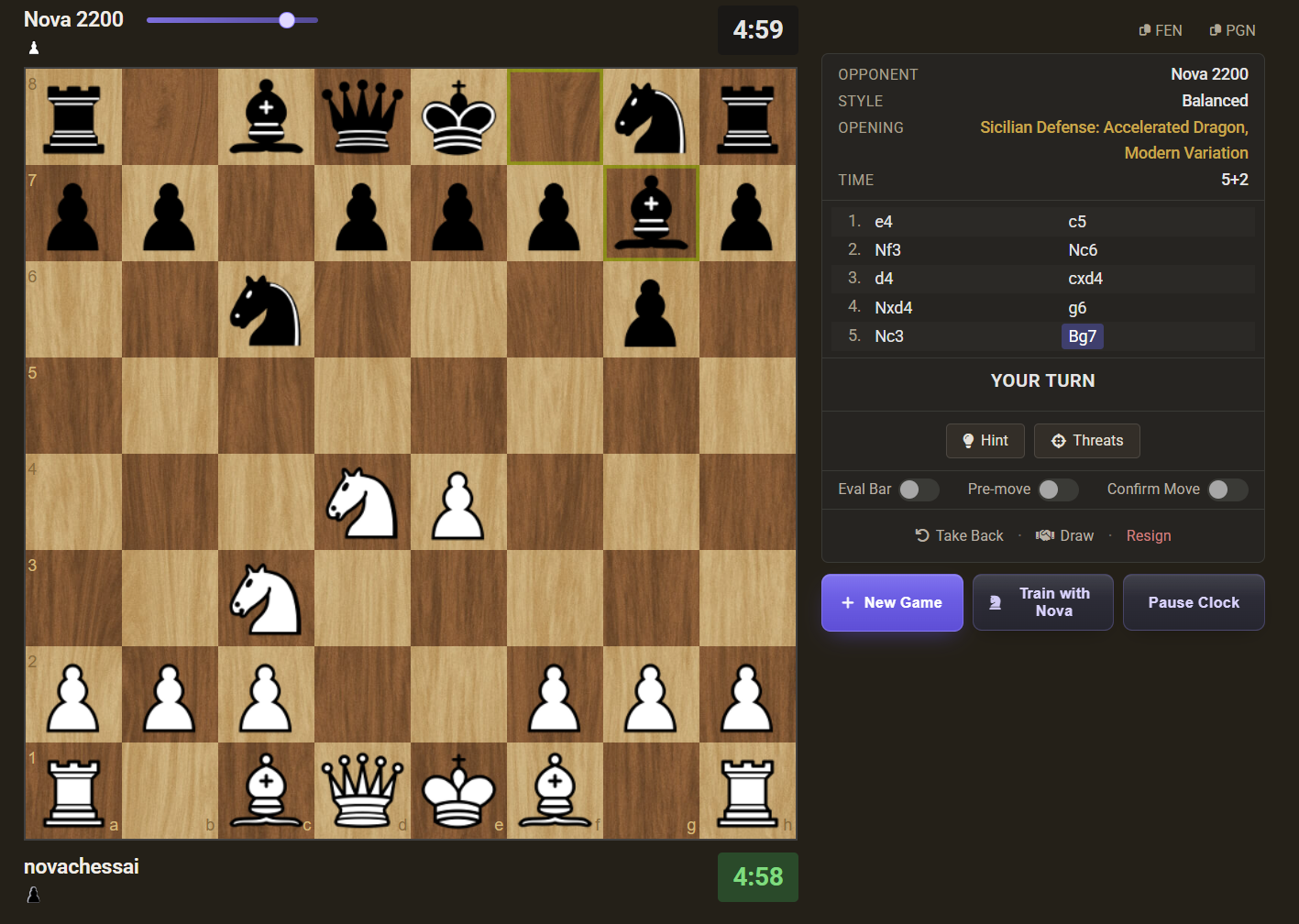 Play and train with Nova