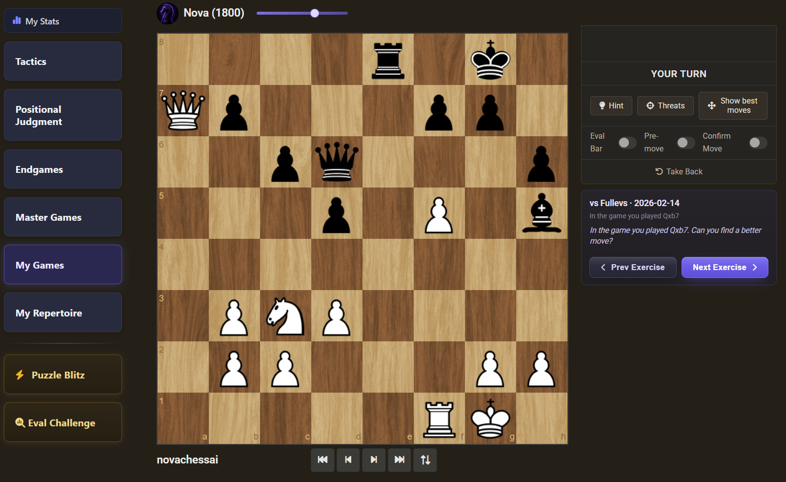 Drill critical positions from your own games